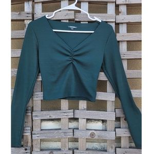 emerald green crop top